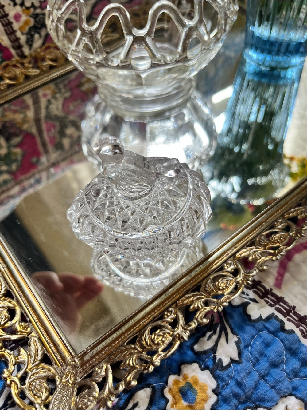Vintage Hofbauer Byrdes Collection 24% Lead Crystal Trinket Dish
